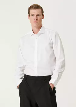 Рубашка из тонкого твила индивидуального кроя Beymen Collection, белый