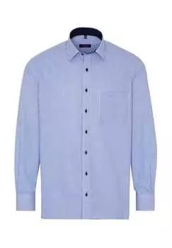 Рубашка из тонкого твила удобная посадка Eterna, синий