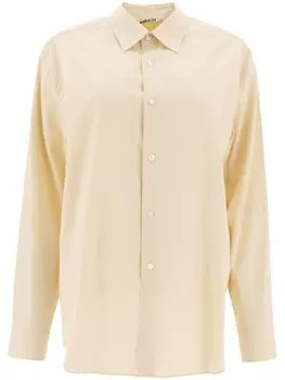 Рубашка из твила Auralee, нейтральный цвет