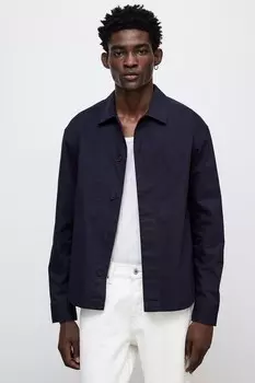 Рубашка из твила обычного кроя. H&M, синий