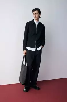 Рубашка из твила обычного кроя H&M, черный