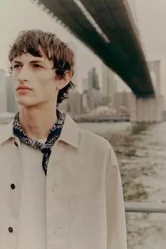 Рубашка из твила обычного кроя H&M, бежевый