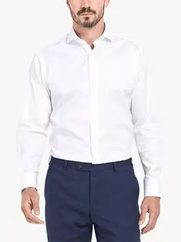 Рубашка из твила приталенного кроя из органического хлопка GOTS Alder & Green, белый яркий