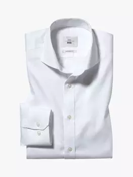 Рубашка из твила приталенного кроя Moss 1851 Zero Iron, белая