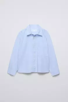 Рубашка из твила с наческом ZARA, небесно-голубой