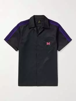 Рубашка из твила с вышивкой и отделкой тесьмой NEEDLES, черный