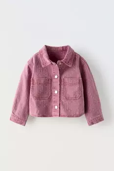 Рубашка из твила ZARA, цвет raspberry