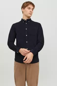 Рубашка из вельвета, 100% хлопок Jack & Jones, синий