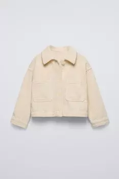 Рубашка из вельвета ZARA, экрю