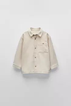 Рубашка из вельвета ZARA, экрю