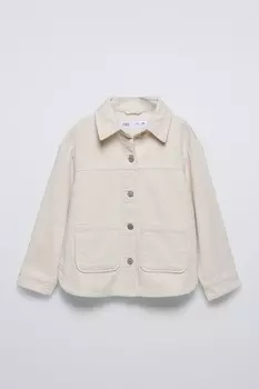 Рубашка из вельвета ZARA, экрю