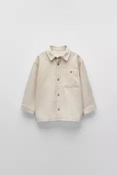 Рубашка из вельвета ZARA, экрю