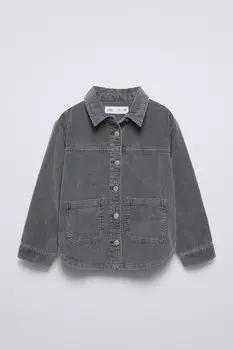 Рубашка из вельвета ZARA, серый