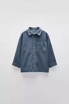 Рубашка из вельвета ZARA, синий