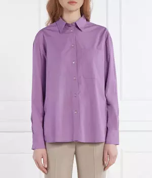 Рубашка из велюра Regular fit Max&Co., фиолетовый