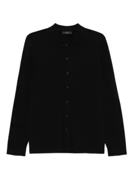 Рубашка из вирджинской шерсти Zanone, черный