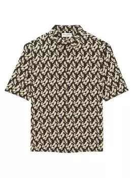 Рубашка из вискозной вуали Saint Laurent, нуарный