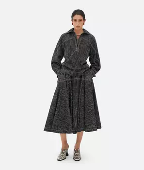 Рубашка из вискозы и шелка Bottega Veneta, мультиколор/белый/черный