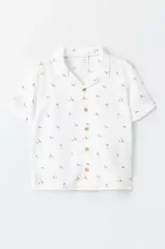 Рубашка из вискозы с короткими рукавами Lc Waikiki, белый