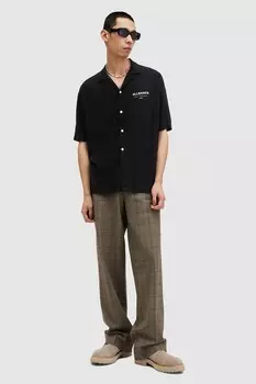 Рубашка из вискозы с логотипом Underground Allsaints, черный