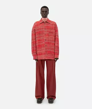 Рубашка из вискозы с узлом Bottega Veneta, красный/мультиколор
