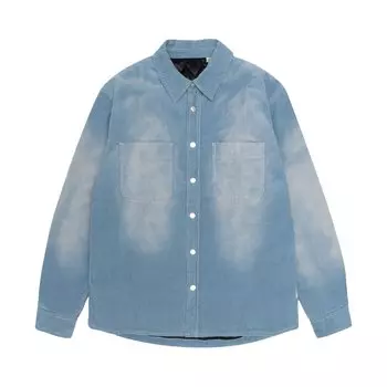 Рубашка из выцветшего вельвета Stussy, цвет Denim Blue