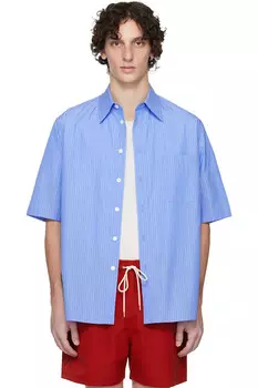 Рубашка из высококачественной ткани Suvin в полоску Auralee, синий