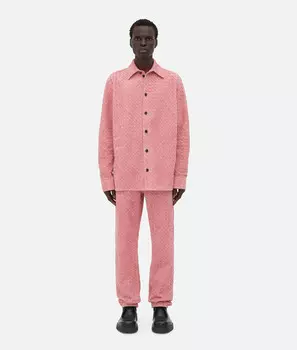 Рубашка из замшевой кожи интреччато Bottega Veneta