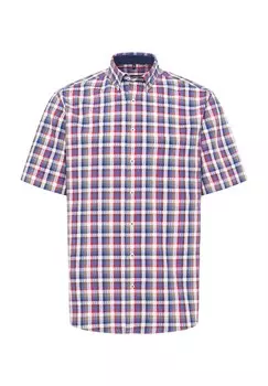 Рубашка из жатого хлопка MODERN FIT ETERNA, деним