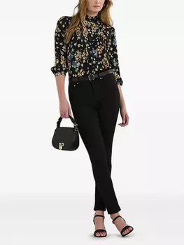 Рубашка из жоржета с цветочным принтом Lauren Ralph Lauren, черный