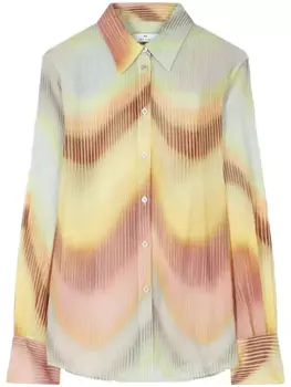 Рубашка из жоржета с принтом «Gradient Wave» от PS Paul Smith, желтый