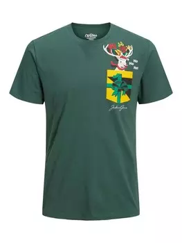 Рубашка JACK & JONES Christmas, зеленый