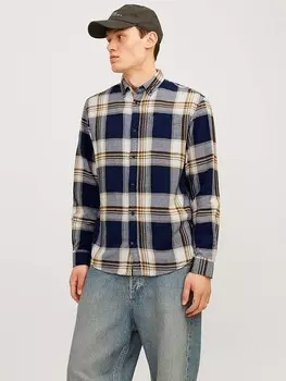 Рубашка Jack & Jones Classic Autumn, цвет dunkelblau/beige