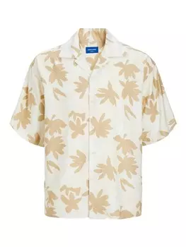 Рубашка JACK & JONES Comfort fit Button Up EASTER, кремовый/светло-бежевый