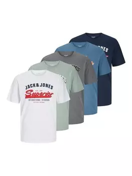 Рубашка JACK & JONES, цвет marine blue/Grey/Pastel green/White