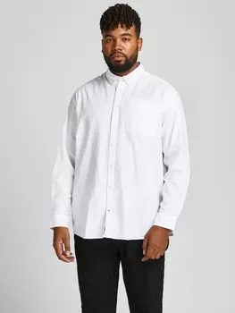 Рубашка Jack & Jones Einfarbiges Plus Size bergren Business Shirt JJEOXFORD, белый