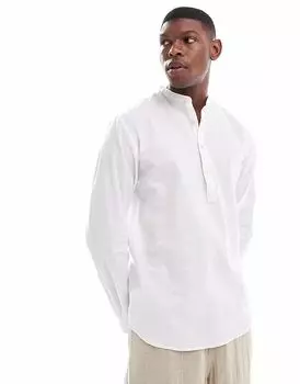 Рубашка Jack & Jones из льна белого цвета