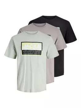 Рубашка JACK & JONES JCOLOGAN, цвет Grey/Pastel green/Black