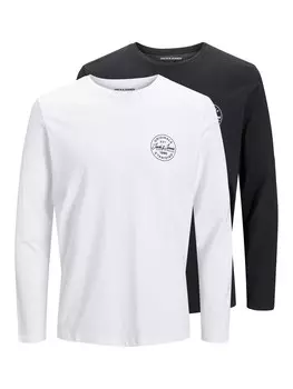 Рубашка JACK & JONES JJMore, черный/белый
