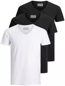 Рубашка JACK & JONES JJV-Neck, черный/белый