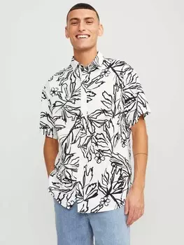 Рубашка Jack & Jones JORLAFAYETTE AOP SHIRT SS, белый