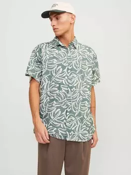 Рубашка Jack & Jones JORLAFAYETTE AOP SHIRT SS, зеленый