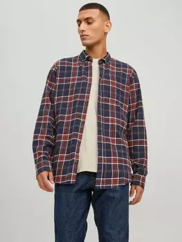 Рубашка Jack & Jones Kariertes Flanell Freizeit Shirt JJECLASSIC, цвет Rot Blau