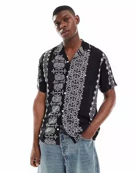 Рубашка Jack & Jones oversize с полосатым принтом