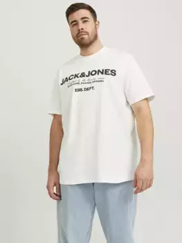 Рубашка Jack & Jones PlusSize с короткими рукавами "JJGALE TEE SS O-NECK PLS", цвет Cloud Dancer