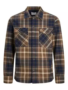 Рубашка JACK & JONES Regular fit Button Up JJEEDDIE, коричневый