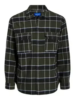 Рубашка JACK & JONES Regular fit Button Up, зеленый/темно-зеленый