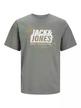 Рубашка Jack & Jones с круглым вырезом "JCOMAP LOGO TEE SS CREW NECK SN", зеленый