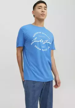 Рубашка Jack & Jones с круглым вырезом "JJACE TEE SS CREW NECK", синий