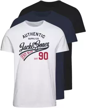 Рубашка Jack & Jones с круглым вырезом "JJETHAN TEE SS CREW NECK 3PK MP NOOS", белый